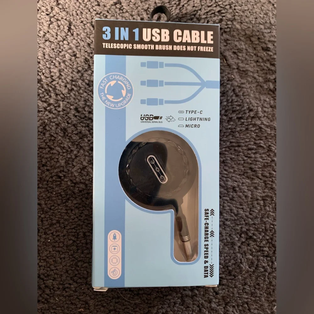 NIB 3-IN-1 USB Charging Cable